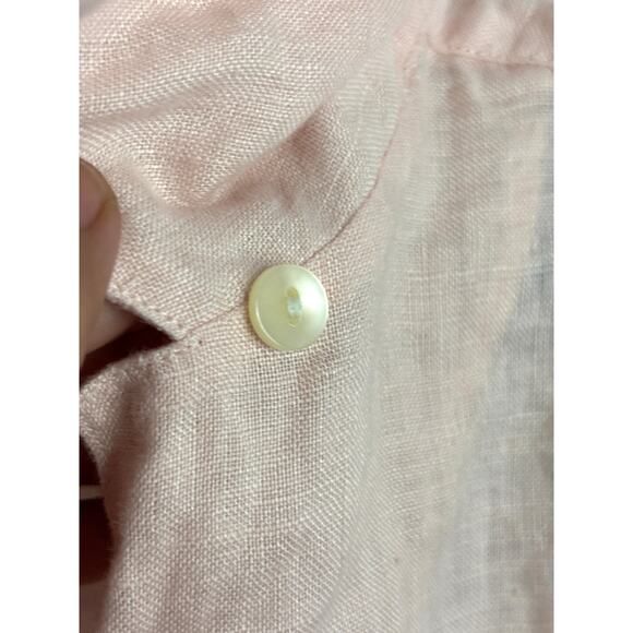 Vintage Talbots Irish Linen Long Sleeve Button Up Shirt Light Pink Womens Sz 10 - Picture 8 of 9